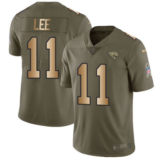 Youth Nike Jacksonville Jaguars #11 Marqise Lee Limited Olive/Gold 2017 Salute to Service NFL Jersey - Ujersey