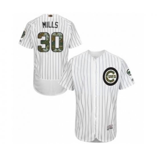 Men's Chicago Cubs #30 Alec Mills Authentic White 2016 Memorial Day Fashion Flex Base Baseball Player Jersey - Ujersey