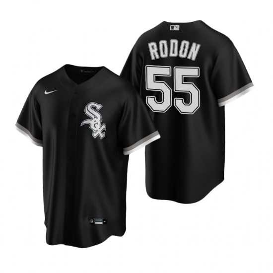 Men's Nike Chicago White Sox #55 Carlos Rodon Black Alternate Stitched Baseball Jersey - Ujersey