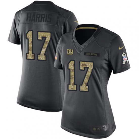 Women's Nike New York Giants #17 Dwayne Harris Limited Black 2016 Salute to Service NFL Jersey - Ujersey