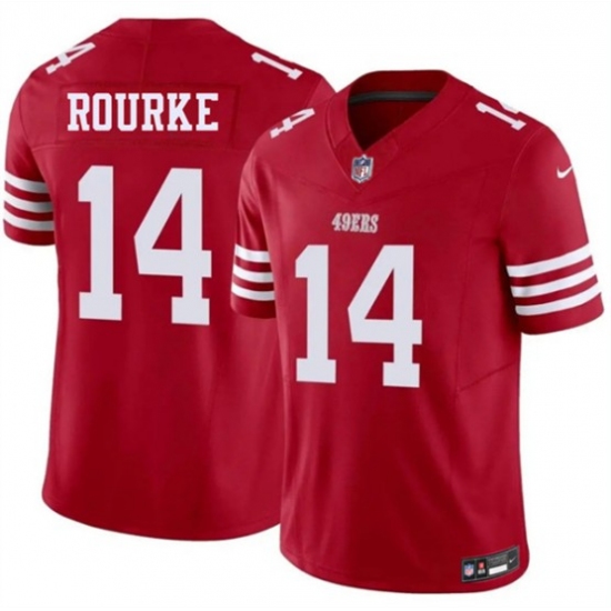 Men's San Francisco 49ers #14 Kurtis Rourke Red 2026 F.U.S.E. Vapor Untouchable Limited Football Stitched Jersey - Ujersey
