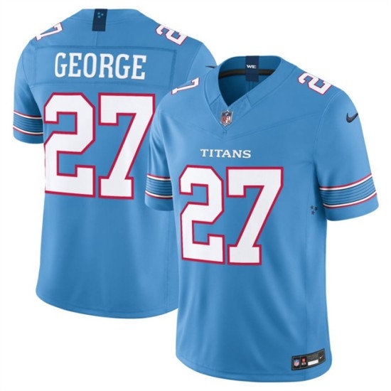Men's Tennessee Titans #27 Eddie George Light Blue 2026 F.U.S.E. Vapor Limited Stitched Football Jersey - Ujersey
