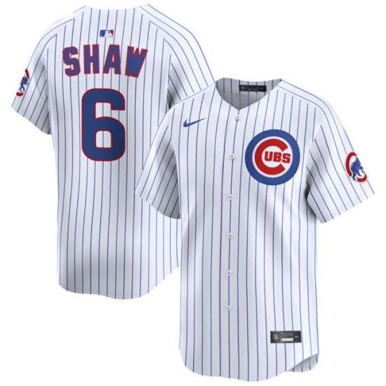 Men's Chicago Cubs #6 Matt Shaw White Home Limited Stitched Baseball Jersey - Ujersey