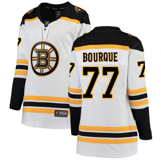Women's Boston Bruins #77 Ray Bourque Authentic White Away Fanatics Branded Breakaway NHL Jersey - Ujersey