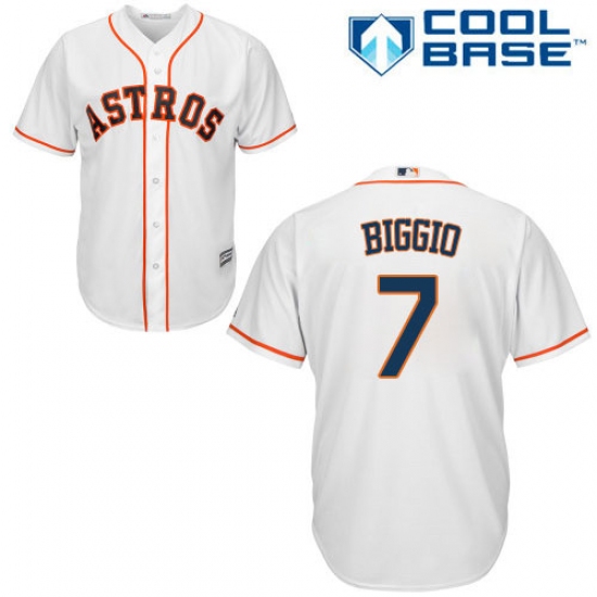 Men's Majestic Houston Astros #7 Craig Biggio Replica White Home Cool Base MLB Jersey - Ujersey