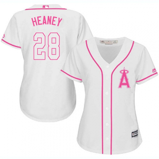 Women's Majestic Los Angeles Angels of Anaheim #28 Andrew Heaney Authentic White Fashion Cool Base MLB Jersey - Ujersey