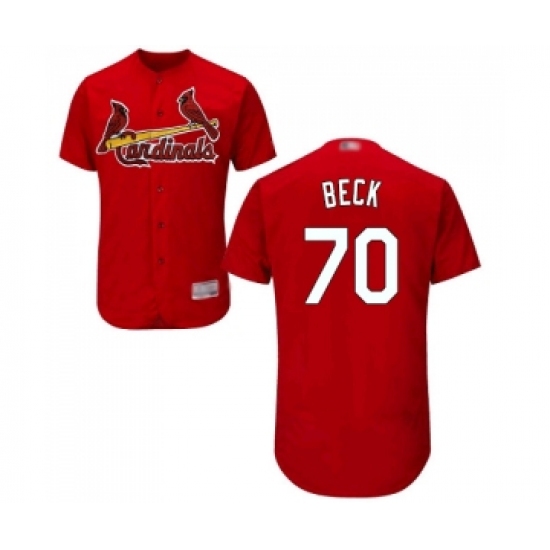 Men's St. Louis Cardinals #70 Chris Beck Red Alternate Flex Base Authentic Collection Baseball Jersey - Ujersey