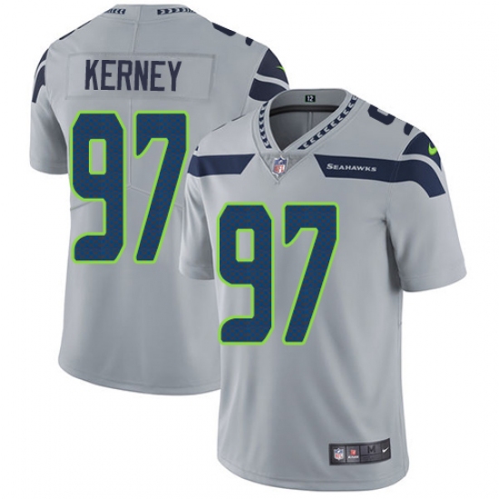 Men's Nike Seattle Seahawks #97 Patrick Kerney Grey Alternate Vapor Untouchable Limited Player NFL Jersey - Ujersey