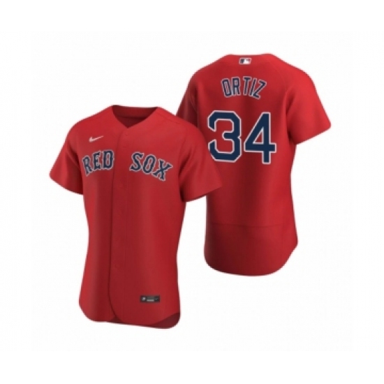 Men's Boston Red Sox #34 David Ortiz Nike Red Authentic 2020 Alternate Jersey - Ujersey