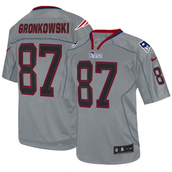 Men's Nike New England Patriots #87 Rob Gronkowski Elite Lights Out Grey NFL Jersey - Ujersey