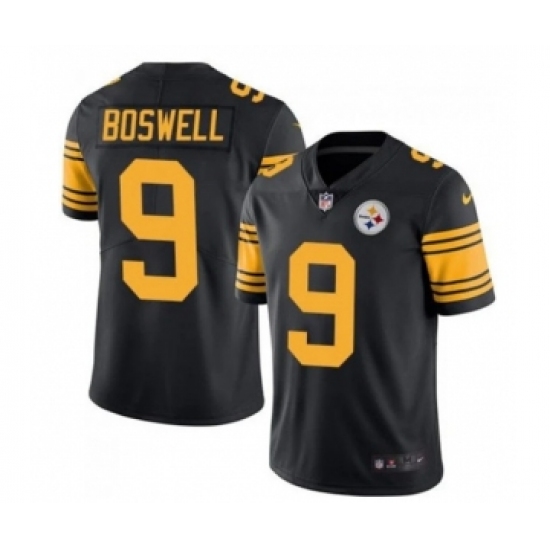 Men's Pittsburgh Steelers #9 Chris Boswell Black Vapor Color Rush Stitched Jersey - Ujersey
