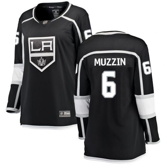 Women's Los Angeles Kings #6 Jake Muzzin Authentic Black Home Fanatics Branded Breakaway NHL Jersey - Ujersey