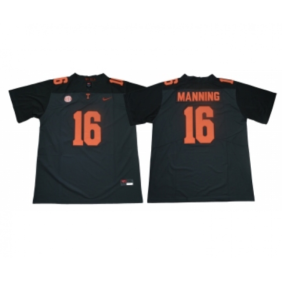 Tennessee Volunteers 16 Peyton Manning Black Nike College Football Jersey - Ujersey