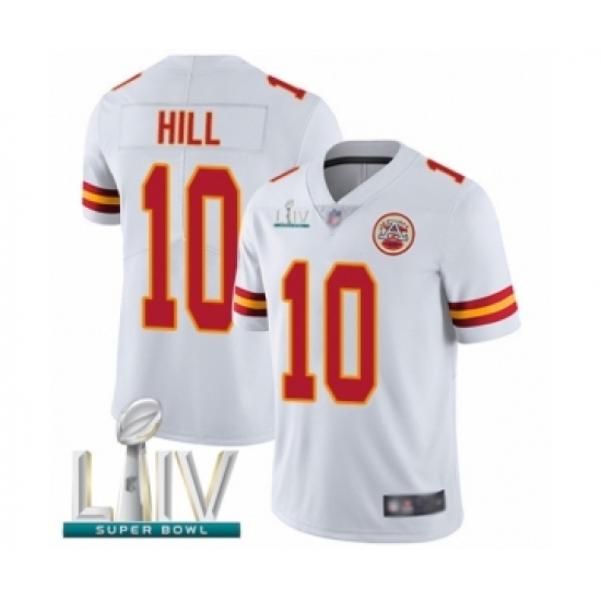 Men's Kansas City Chiefs #10 Tyreek Hill White Vapor Untouchable Limited Player Super Bowl LIV Bound Football Jersey - Ujersey