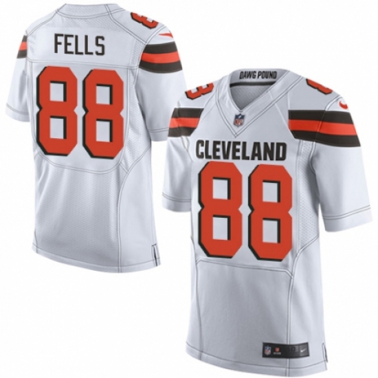 Men's Nike Cleveland Browns #88 Darren Fells Elite White NFL Jersey - Ujersey