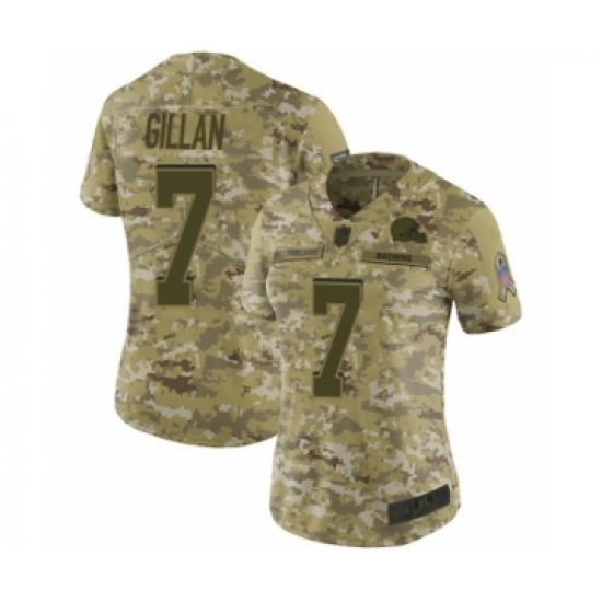 Women's Cleveland Browns #7 Jamie Gillan Limited Camo 2018 Salute to Service Football Jersey - Ujersey