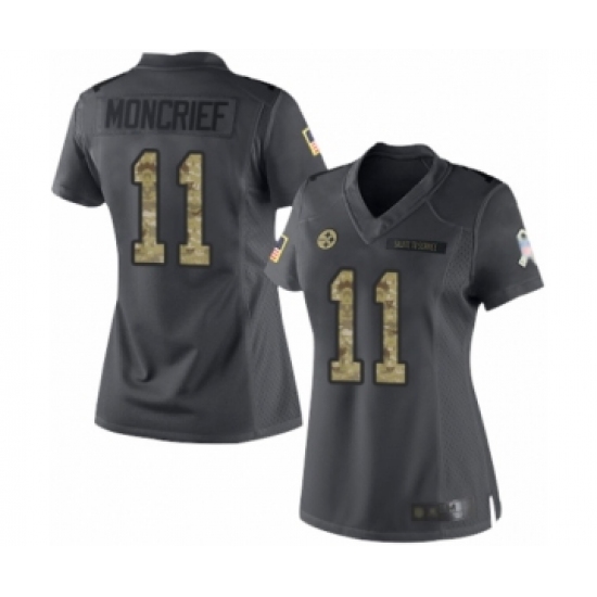 Women's Pittsburgh Steelers #11 Donte Moncrief Limited Black 2016 Salute to Service Football Jersey - Ujersey