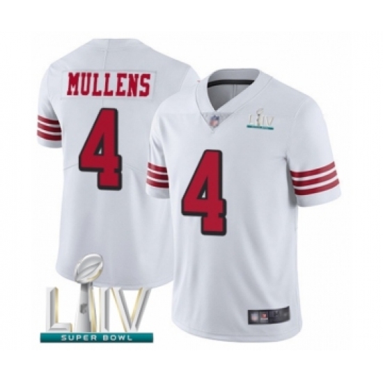 Youth San Francisco 49ers #4 Nick Mullens Limited White Rush Vapor Untouchable Super Bowl LIV Bound Football Jersey - Ujersey