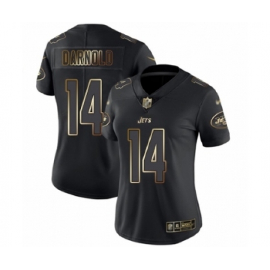 Women's New York Jets #14 Sam Darnold Black Gold Vapor Untouchable Limited Player Football Jersey - Ujersey