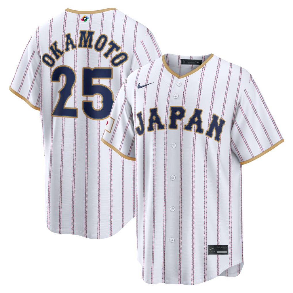 Men's Japan Baseball Kazuma Okamoto Nike White 2026 World Baseball Classic Home Stadium Jersey - ujerseystore