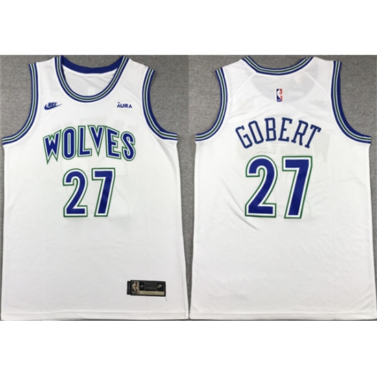Men's Minnesota Timberwolves #27 Rudy Gobert White City Edition Stitched Jersey - Ujersey