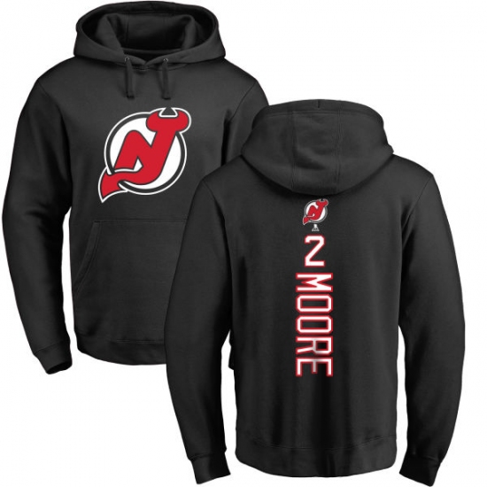 NHL Adidas New Jersey Devils #2 John Moore Black Backer Pullover Hoodie - ujerseystore