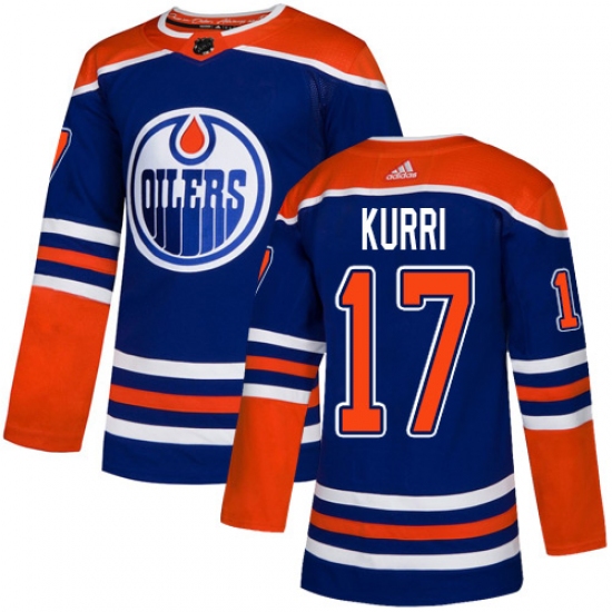 Youth Adidas Edmonton Oilers #17 Jari Kurri Authentic Royal Blue Alternate NHL Jersey - Ujersey