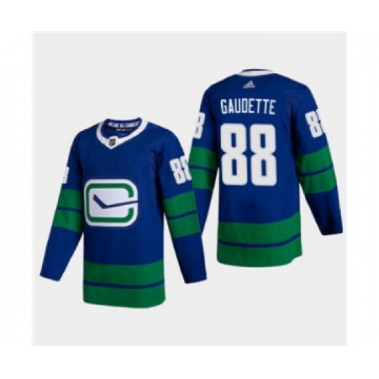 Men's Vancouver Canucks #88 Adam Gaudette 2020-21 Authentic Player Alternate Stitched Hockey Jersey Blue - Ujersey