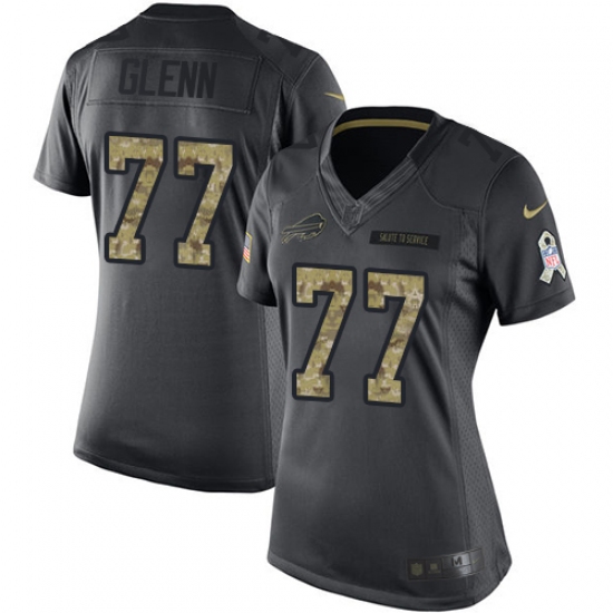 Women's Nike Buffalo Bills #77 Cordy Glenn Limited Black 2016 Salute to Service NFL Jersey - Ujersey