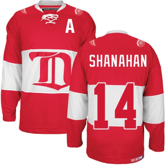 Men's CCM Detroit Red Wings #14 Brendan Shanahan Authentic Red Winter Classic Throwback NHL Jersey - Ujersey