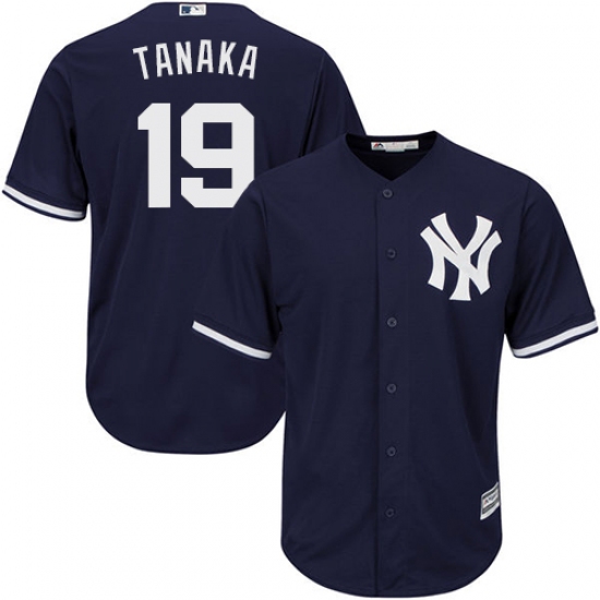Men's Majestic New York Yankees #19 Masahiro Tanaka Replica Navy Blue Alternate MLB Jersey - Ujersey