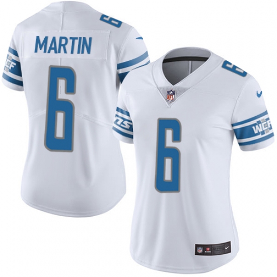 Women's Nike Detroit Lions #6 Sam Martin Elite White NFL Jersey - Ujersey