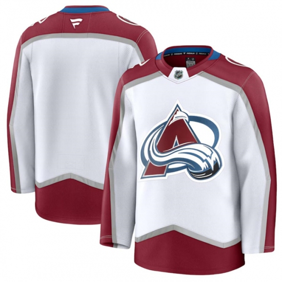 Men's Colorado Avalanche Blank White 2024-25 Away Stitched Jersey - Ujersey