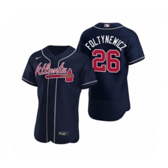 Men's Atlanta Braves #26 Mike Foltynewicz Nike Navy Authentic 2020 Alternate Jerseys - Ujersey