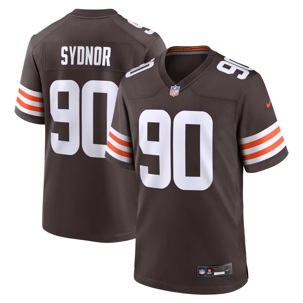 Men's Cleveland Browns Khordae Sydnor Nike Brown Team Game Jersey - Ujersey Shop