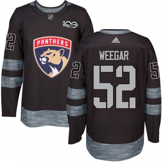 Men's Adidas Florida Panthers #52 MacKenzie Weegar Authentic Black 1917-2017 100th Anniversary NHL Jersey - Ujersey