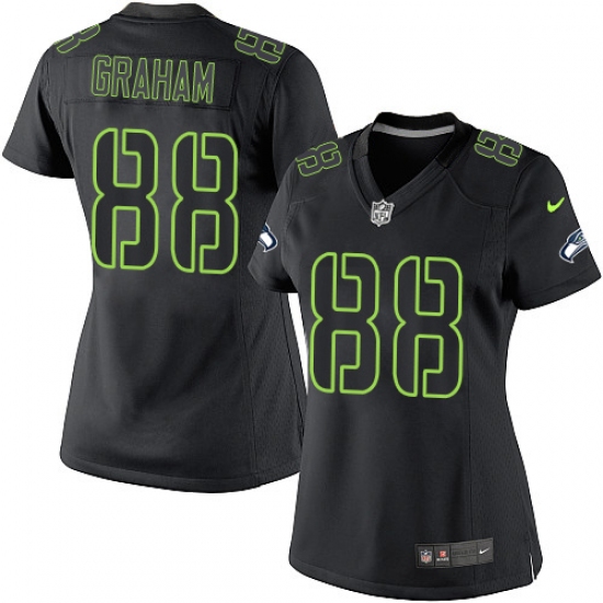 Women's Nike Seattle Seahawks #88 Jimmy Graham Limited Black Impact NFL Jersey - Ujersey