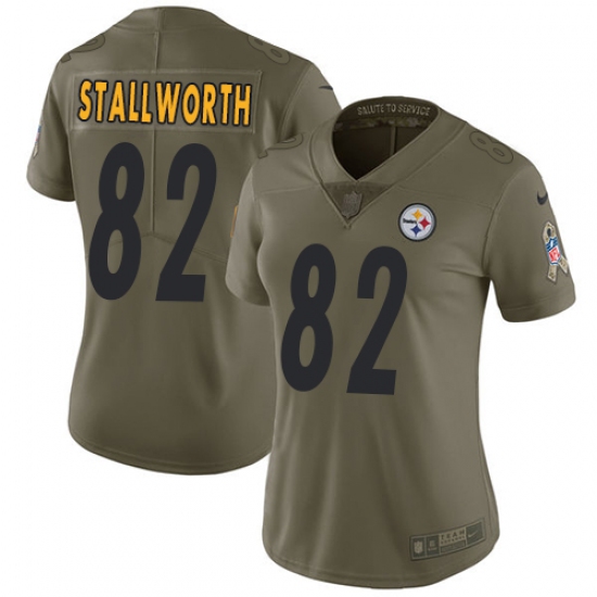Women's Nike Pittsburgh Steelers #82 John Stallworth Limited Olive 2017 Salute to Service NFL Jersey - Ujersey