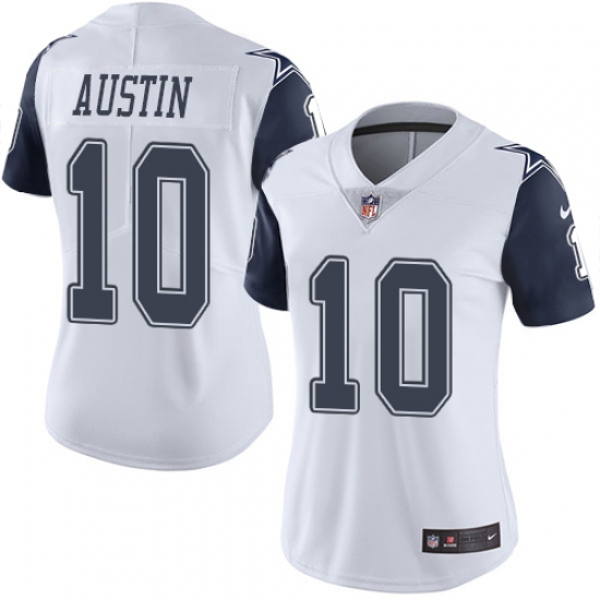 Women's Nike Dallas Cowboys #10 Tavon Austin Limited White Rush Vapor Untouchable NFL Jersey - Ujersey