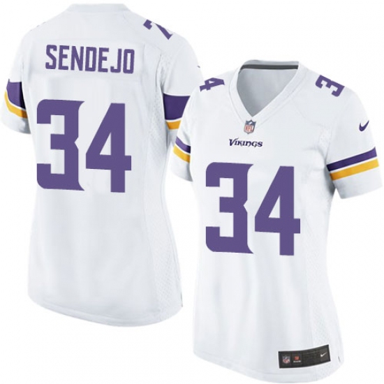 Women's Nike Minnesota Vikings #34 Andrew Sendejo Game White NFL Jersey - Ujersey