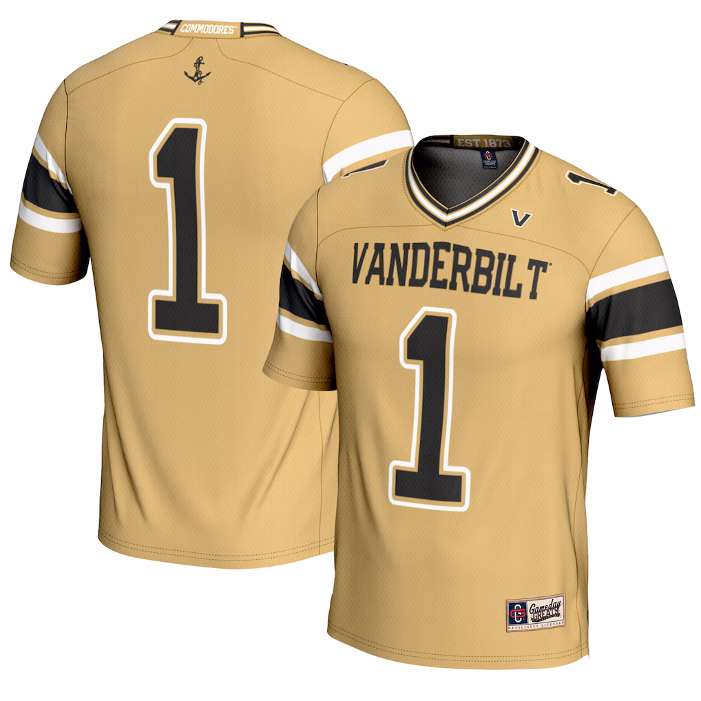 Youth GameDay Greats #1 Gold Vanderbilt Commodores Football Jersey - Ujersey NHL