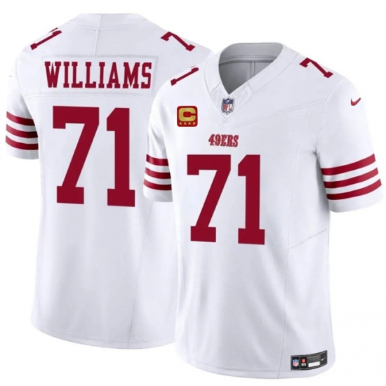 Men's San Francisco 49ers #71 Trent Williams White 2025 F.U.S.E. With 4-Star C Vapor Untouchable Limited Stitched Football Jersey - Ujersey