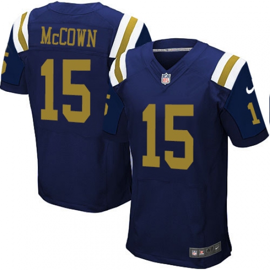 Men's Nike New York Jets #15 Josh McCown Elite Navy Blue Alternate NFL Jersey - Ujersey