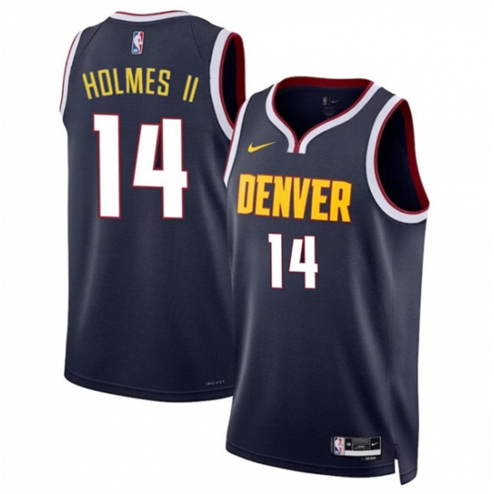 Men's Denver Nuggets #14 DaRon Holmes II Navy 2024 Draft Icon Edition Stitched Basketball Jersey - Ujersey