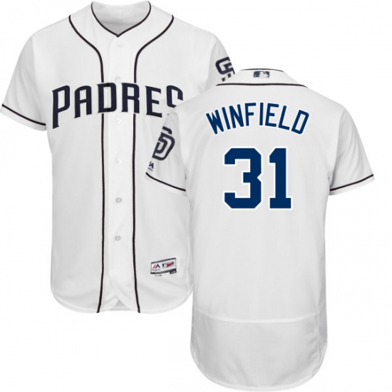 Men's Majestic San Diego Padres #31 Dave Winfield White Home Flex Base Authentic Collection MLB Jersey - Ujersey