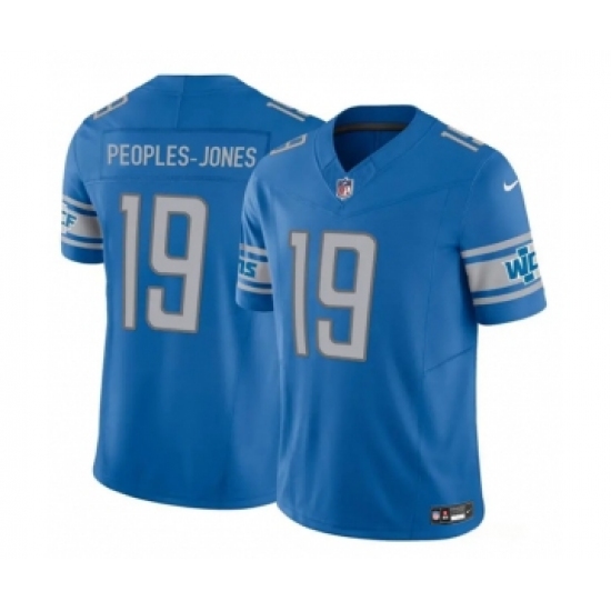 Men's Detroit Lions #19 Donovan Peoples-Jones Blue 2023 F.U.S.E. Vapor Untouchable Limited Football Stitched Jersey - Ujersey