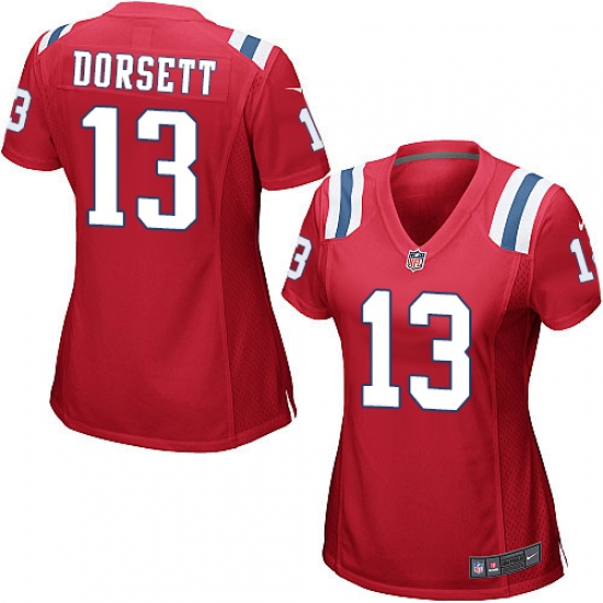 Women's Nike New England Patriots #13 Phillip Dorsett Game Red Alternate NFL Jersey - Ujersey