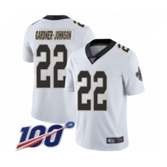 Men's New Orleans Saints #22 Chauncey Gardner-Johnson White Vapor Untouchable Limited Player 100th Season Football Jersey - Ujersey