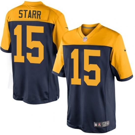 Youth Nike Green Bay Packers #15 Bart Starr Limited Navy Blue Alternate NFL Jersey - Ujersey