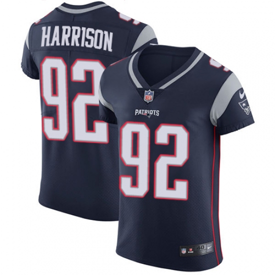 Men's Nike New England Patriots #92 James Harrison Navy Blue Team Color Vapor Untouchable Elite Player NFL Jersey - ujerseystore